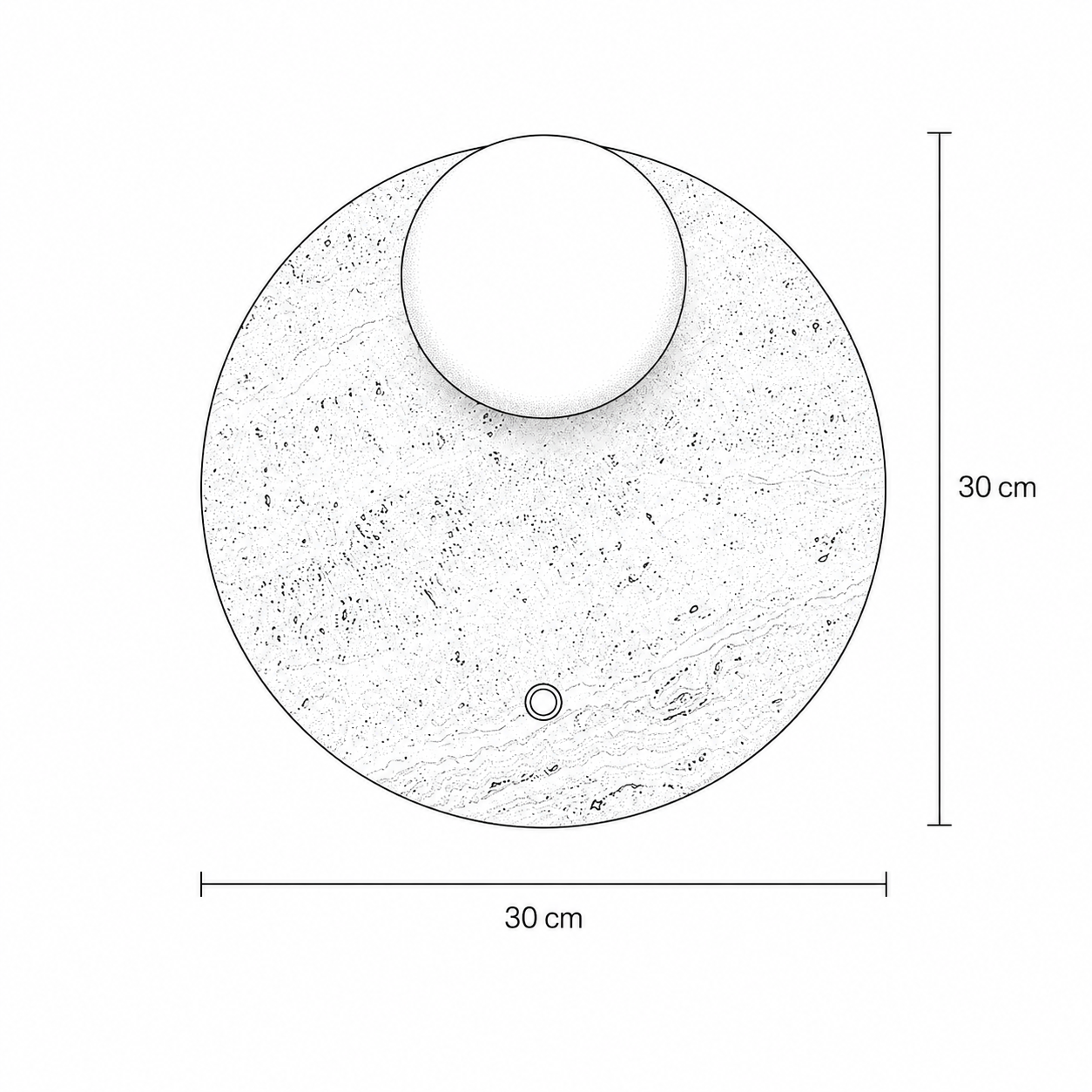 En | Travertine Round Wall Sconce