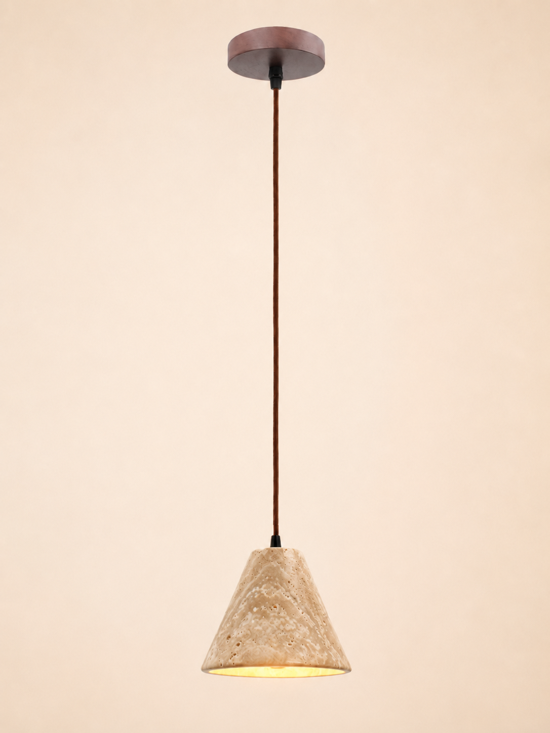 Iwa | Travertine Stone Pendant Light