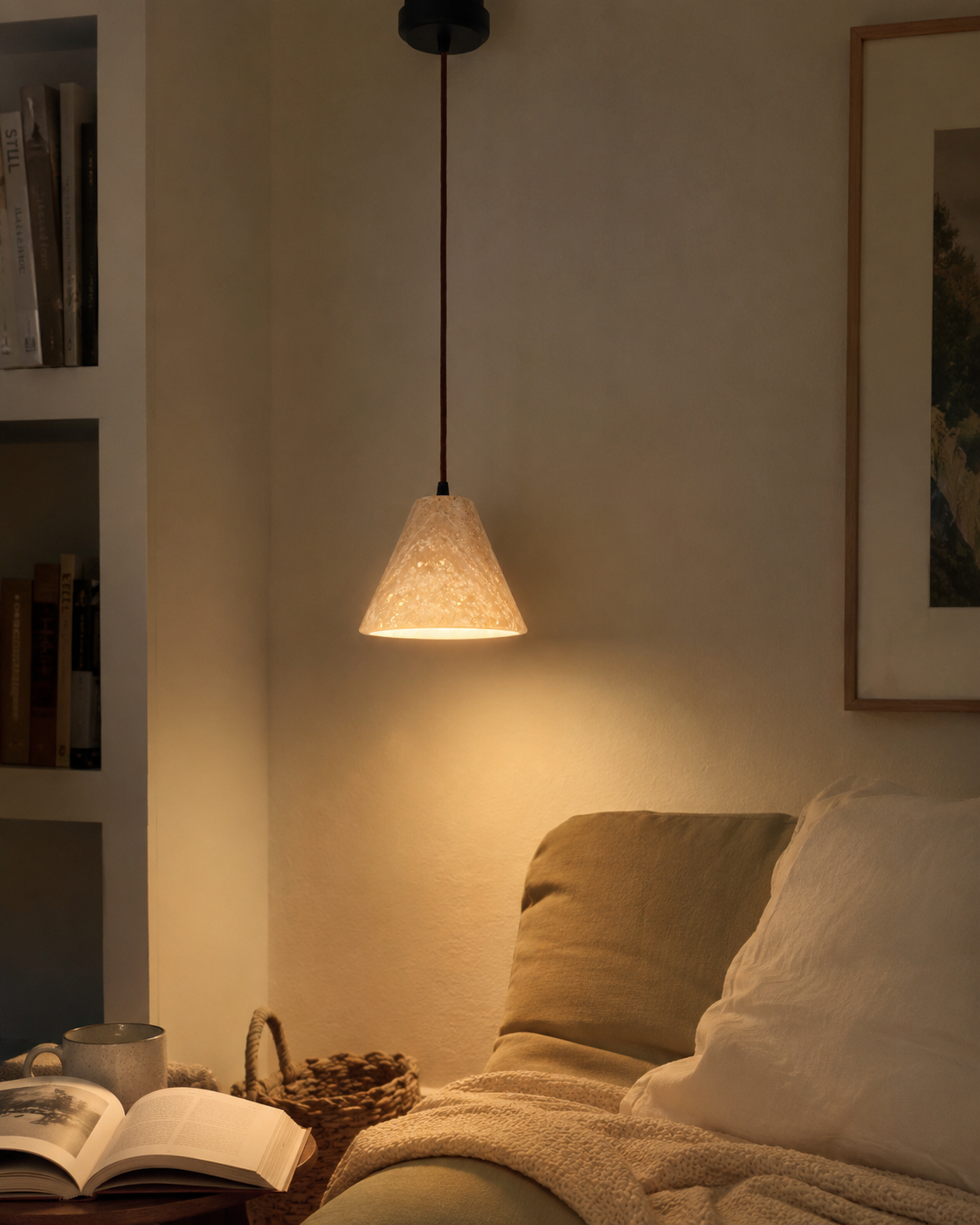 Iwa | Travertine Stone Pendant Light
