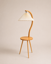 Felix | Modern Wood Floor Lamp with Side Table