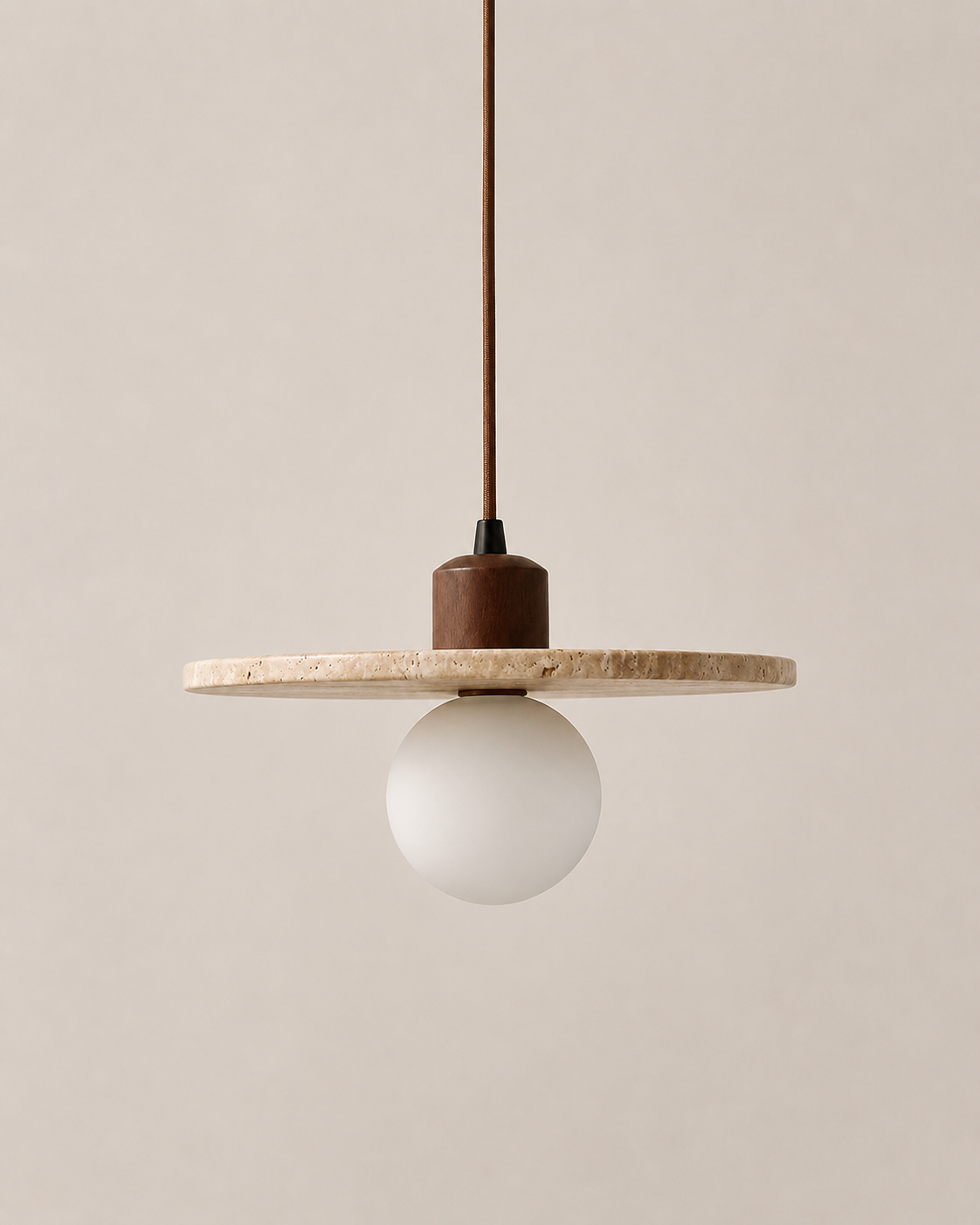 Piatto | Travertine Disc Pendant Light