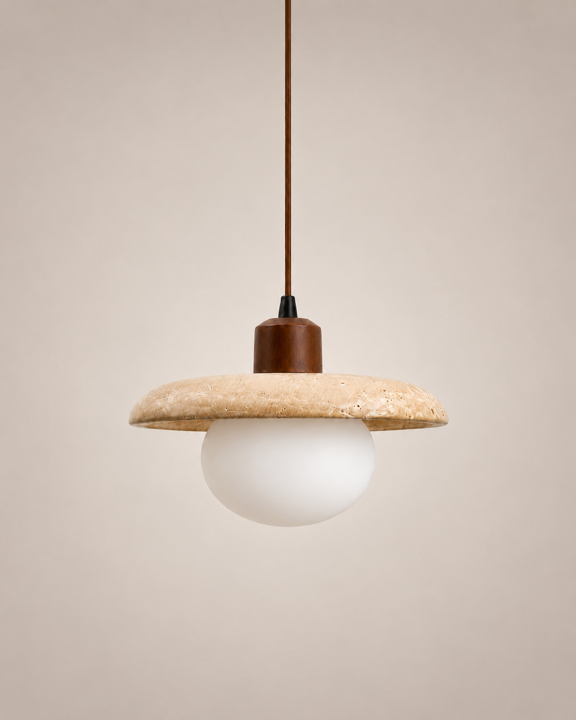 Sara | Travertine Disc Pendant Light