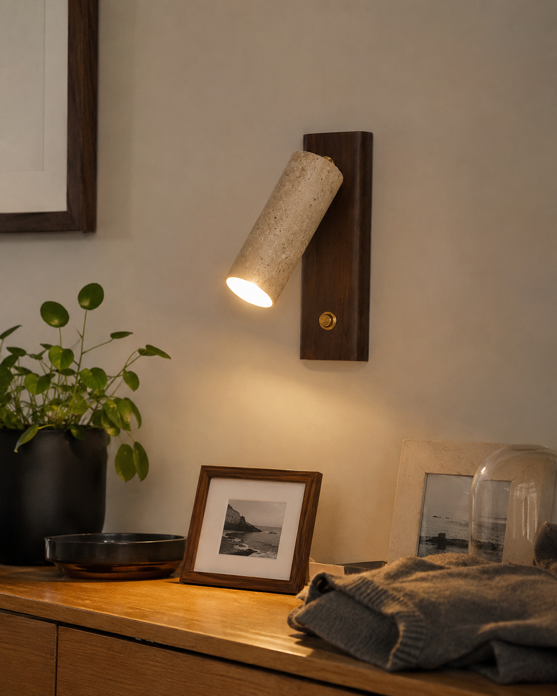 Iwa | Travertine Pivot Wall Sconce