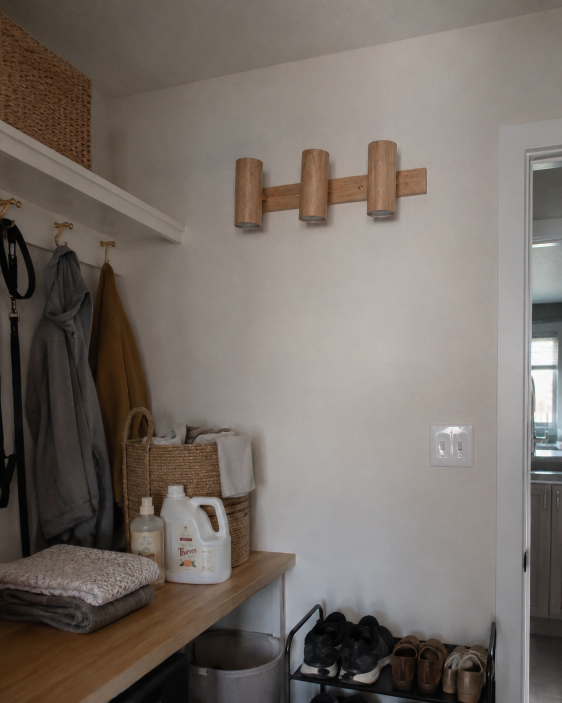 Yoko | Oak Cylinder Wall Sconce