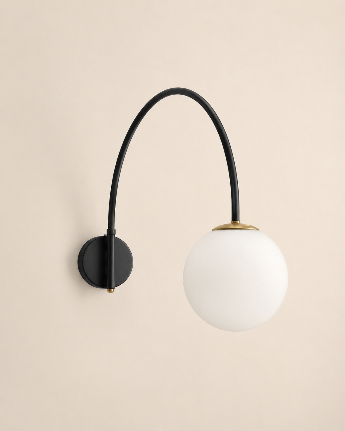 Yumi | Arc Frosted Globe Wall Sconce