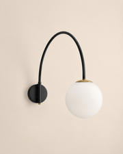 Yumi | Arc Frosted Globe Wall Sconce