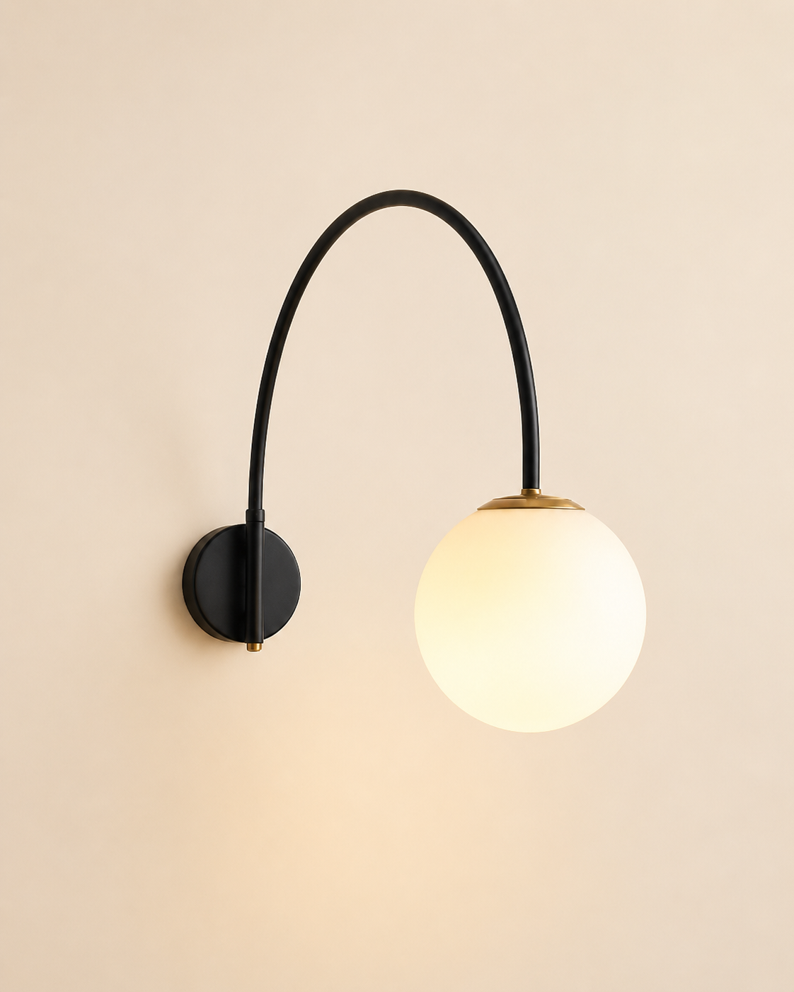 Yumi | Arc Frosted Globe Wall Sconce