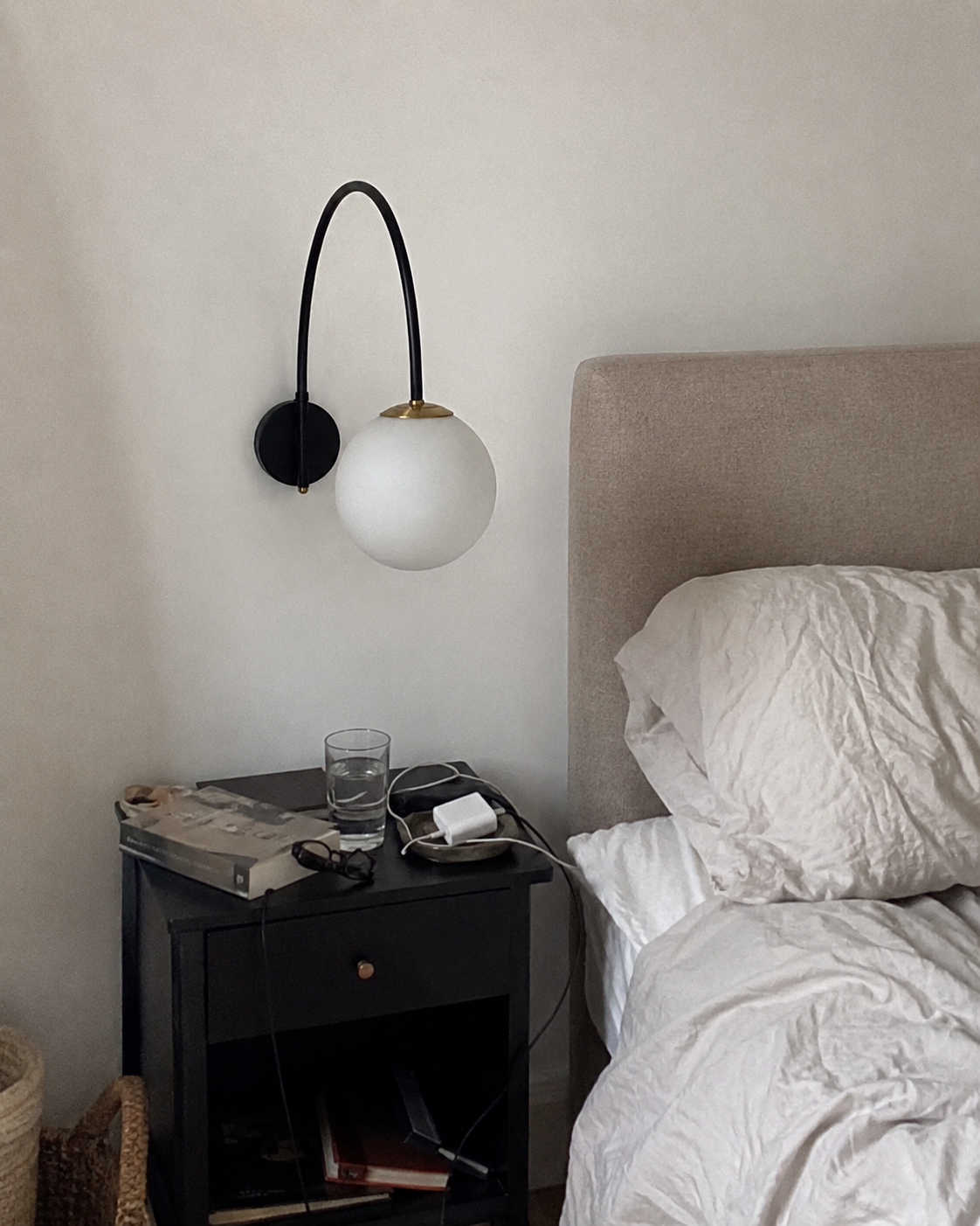 Yumi | Arc Frosted Globe Wall Sconce