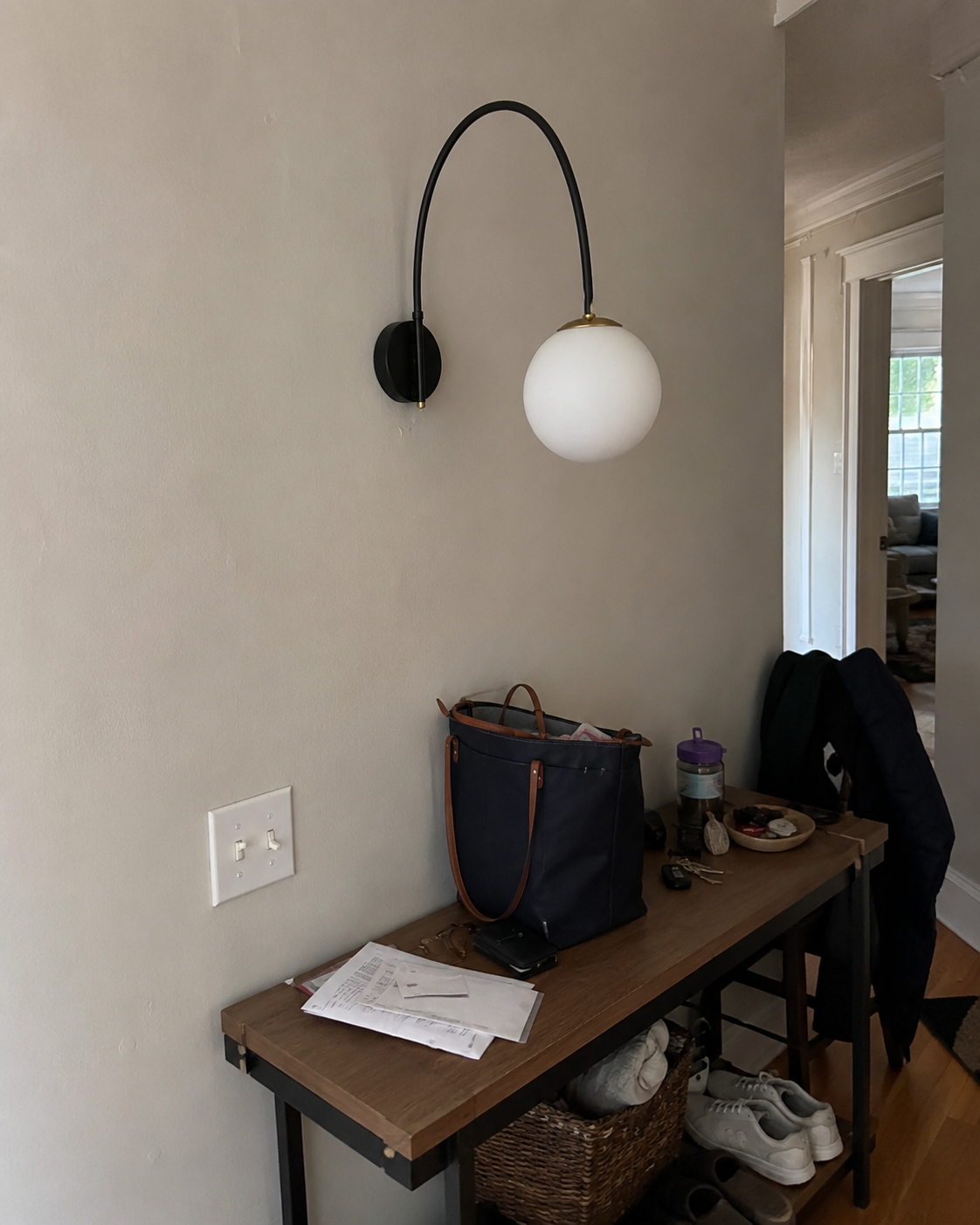 Yumi | Arc Frosted Globe Wall Sconce