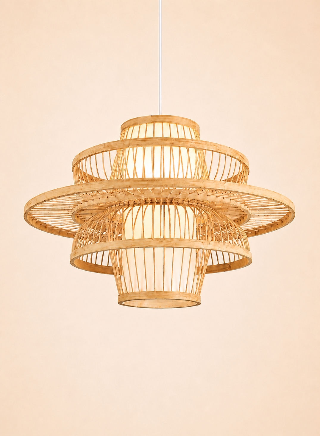 Halo | Tiered Japanese Bamboo Pendant Light