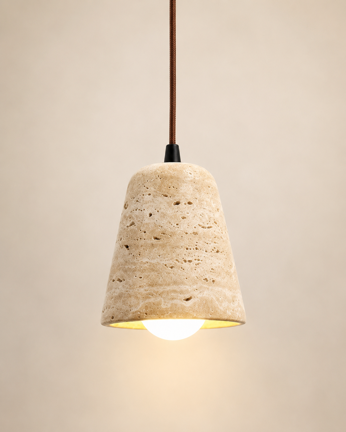 Nala | Travertine Cone Pendant Light