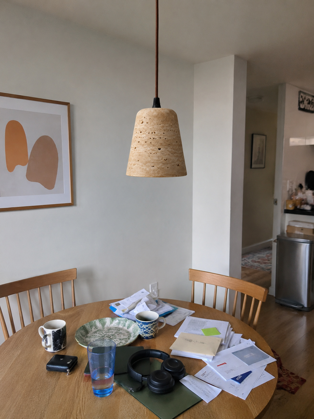 Nala | Travertine Cone Pendant Light