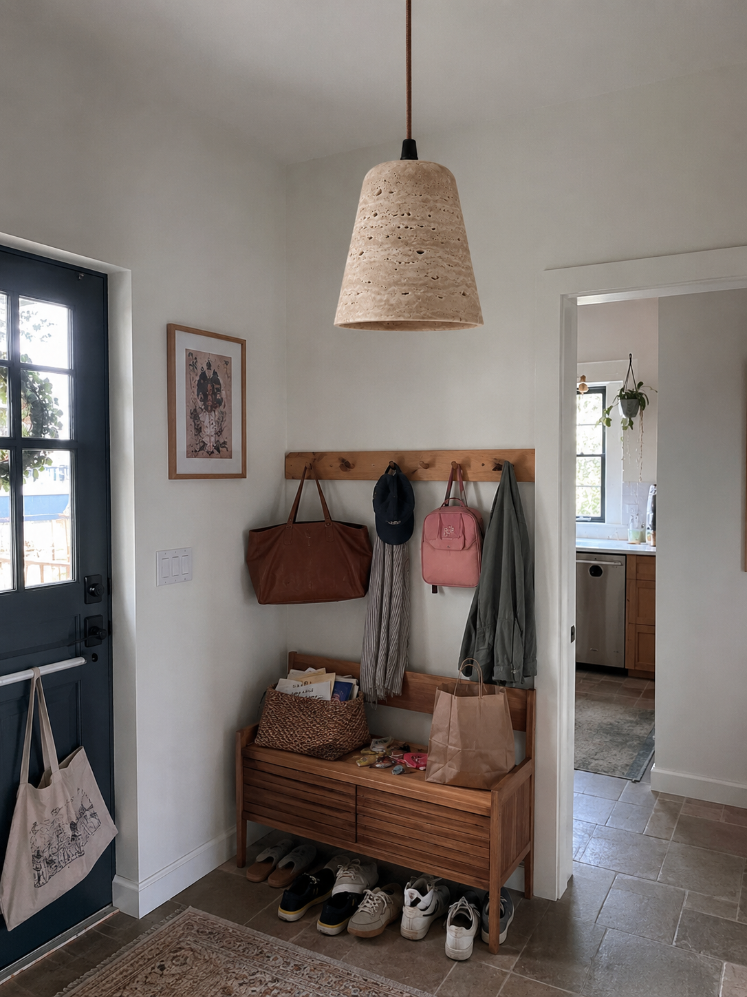 Nala | Travertine Cone Pendant Light