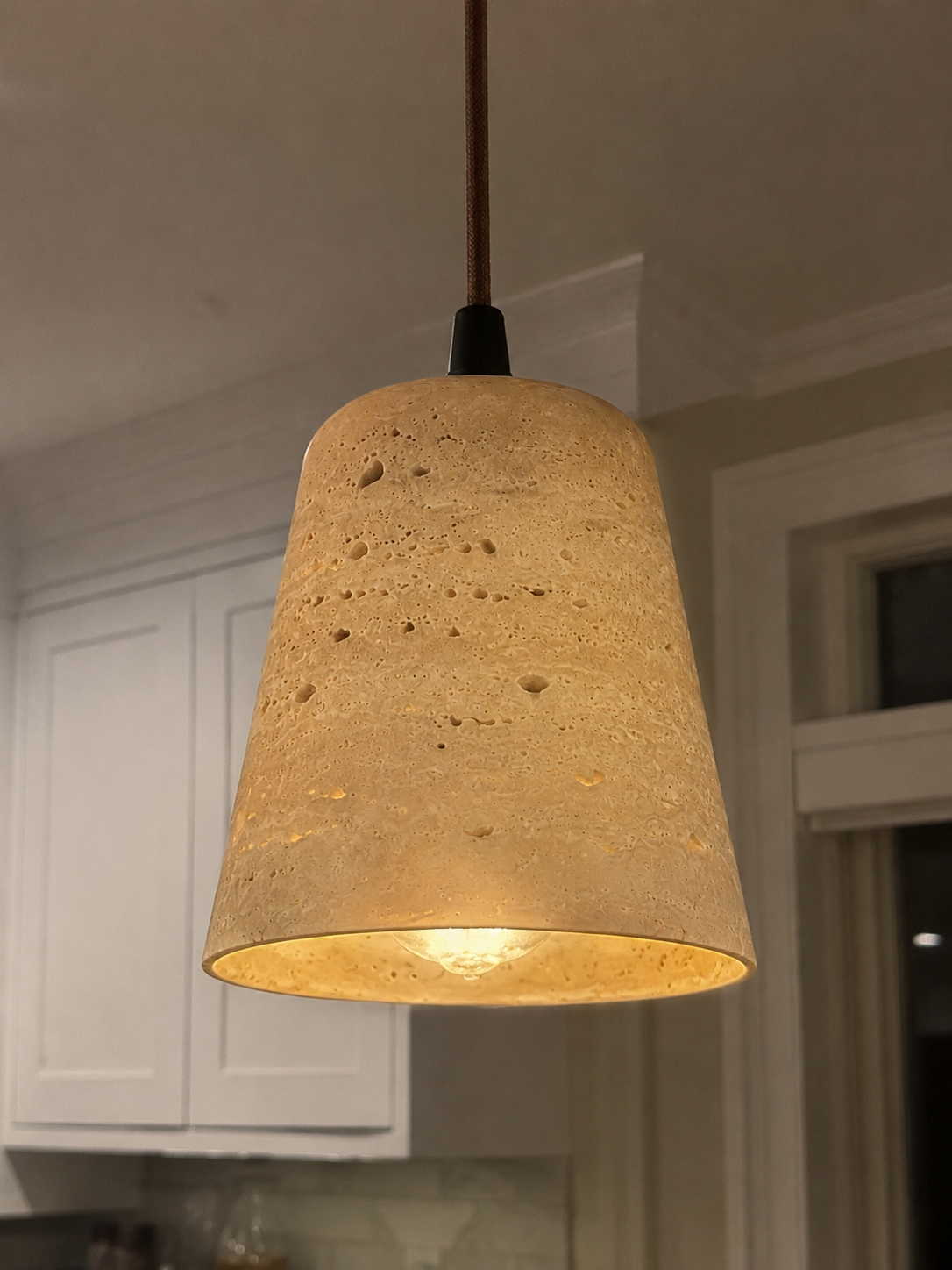 Nala | Travertine Cone Pendant Light