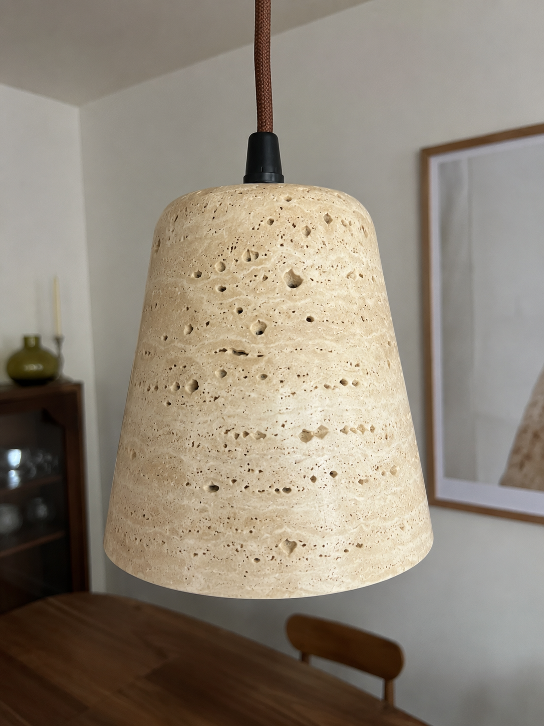 Nala | Travertine Cone Pendant Light