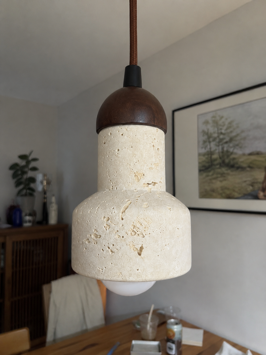 Calice | Travertine Cup Pendant Light