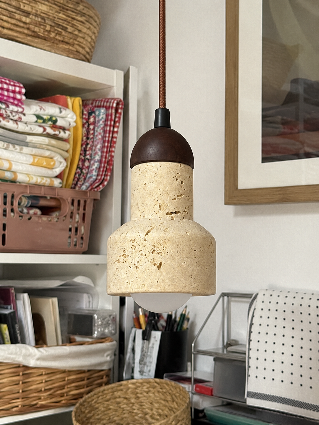 Calice | Travertine Cup Pendant Light