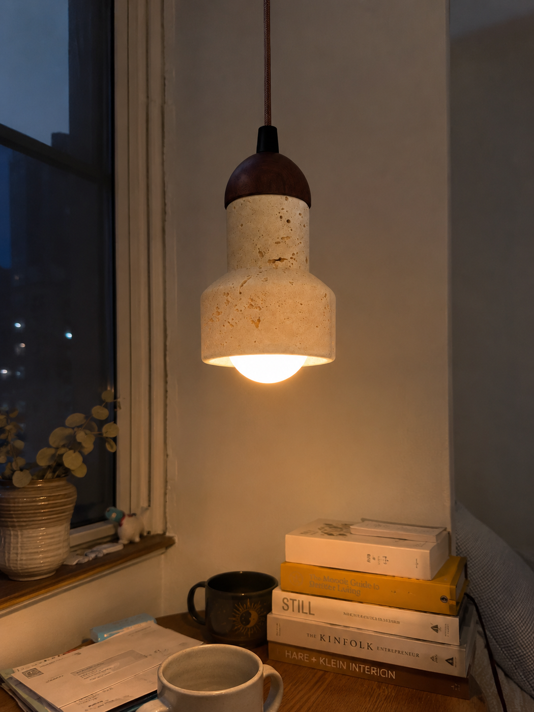 Calice | Travertine Cup Pendant Light