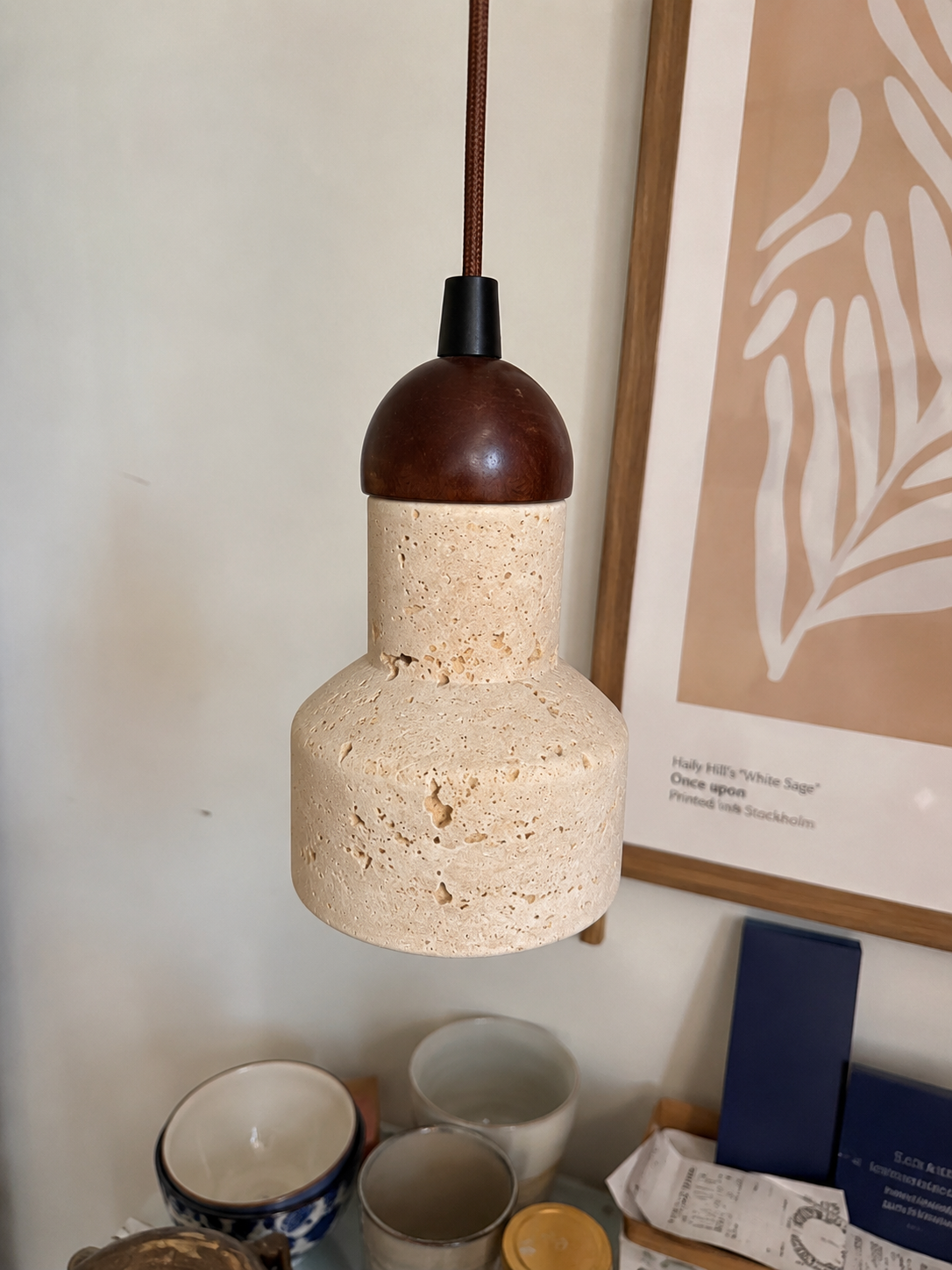 Calice | Travertine Cup Pendant Light