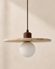 Piatto | Travertine Disc Pendant Light