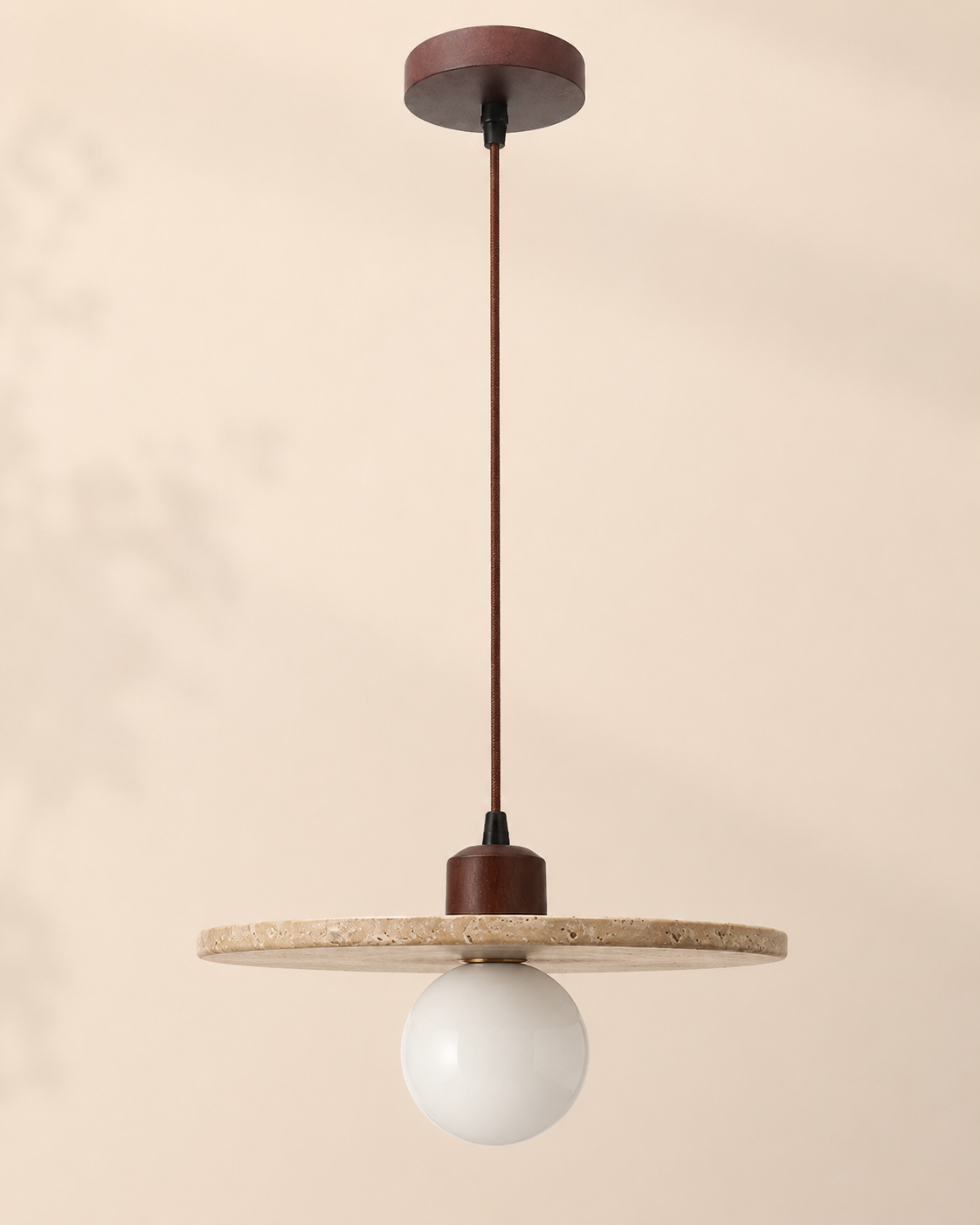 Piatto | Travertine Disc Pendant Light
