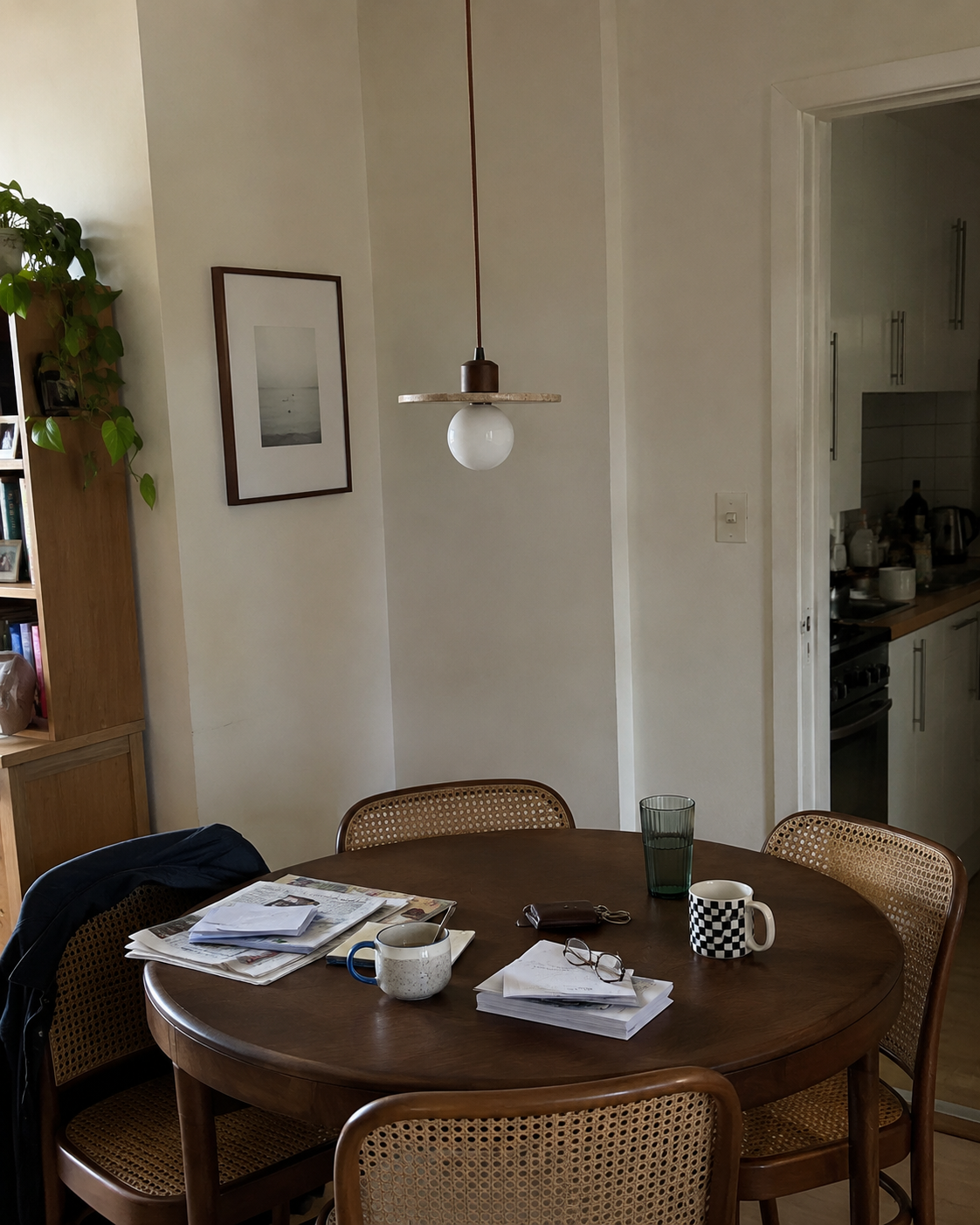Piatto | Travertine Disc Pendant Light