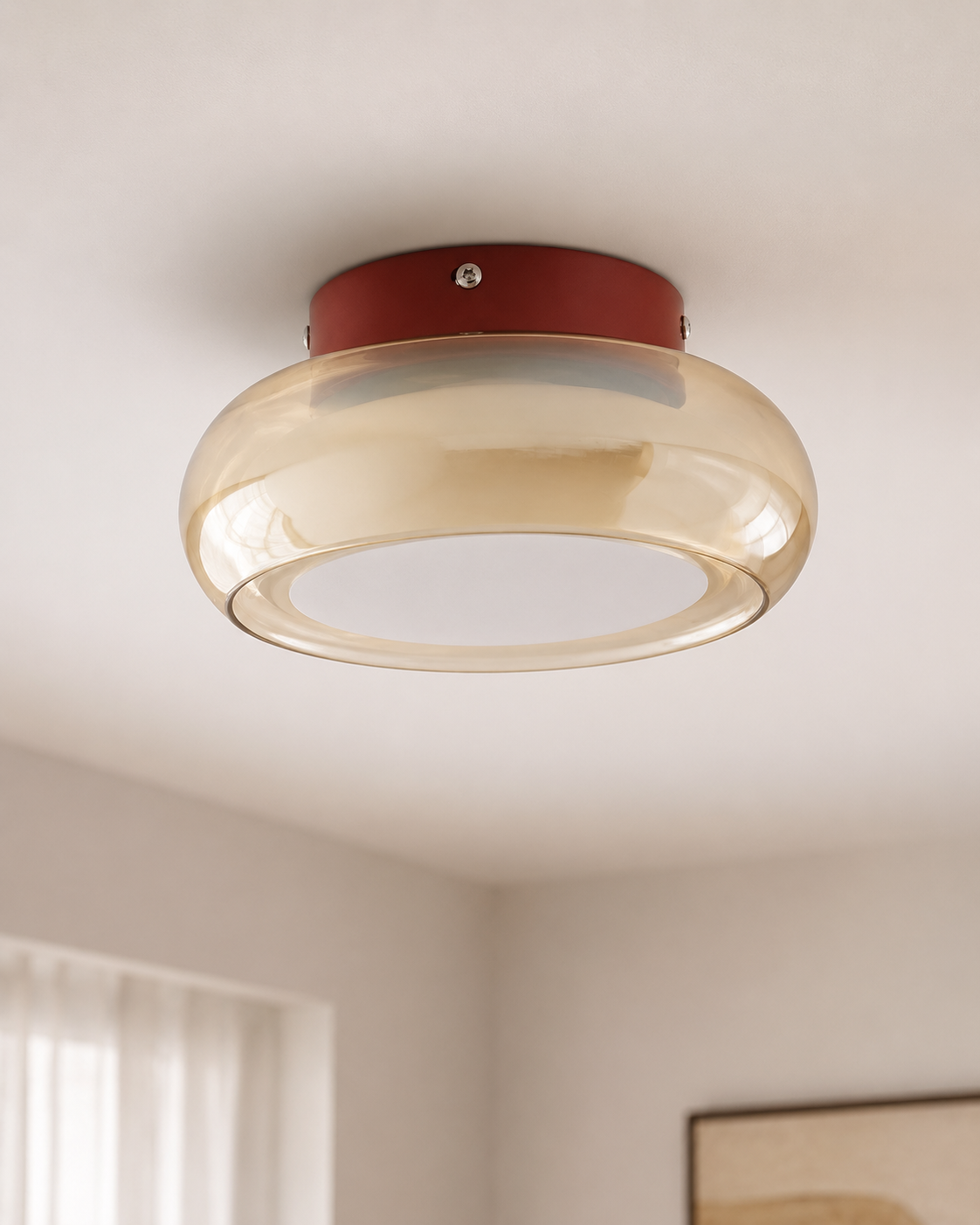 Tondo | Cognac Glass Flush Mount Ceiling Light