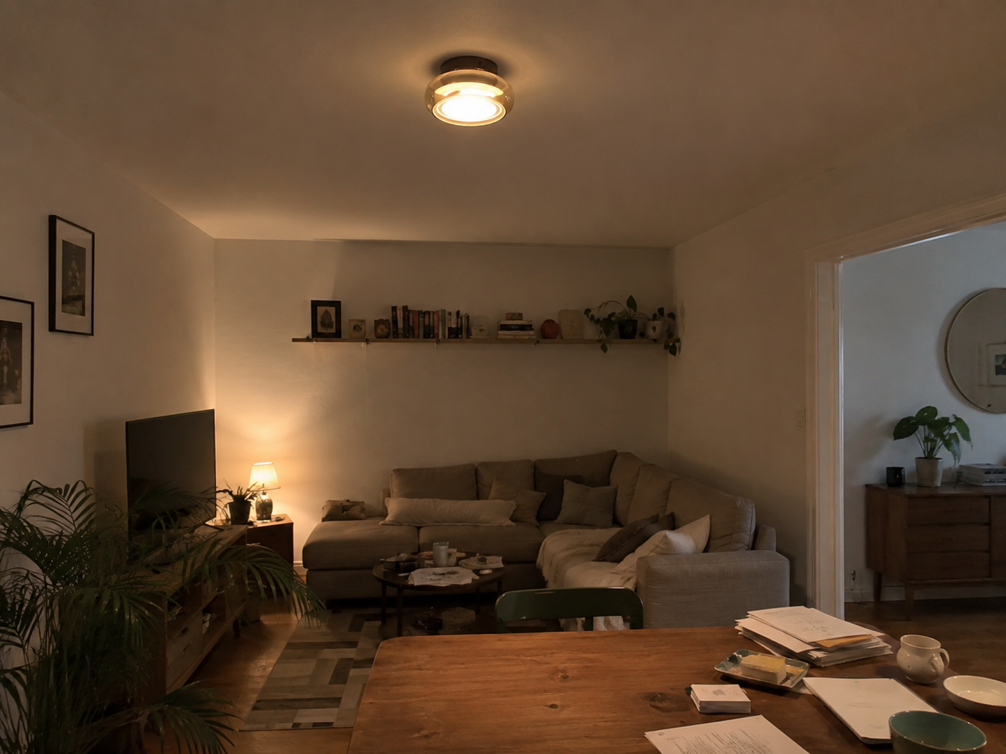 Tondo | Cognac Glass Flush Mount Ceiling Light
