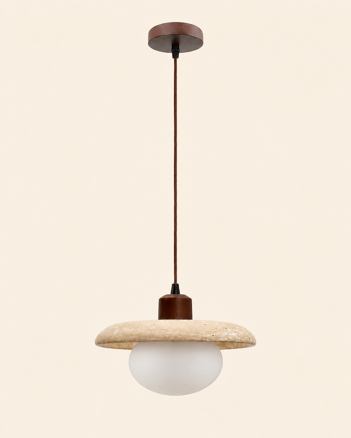 Sara | Travertine Disc Pendant Light