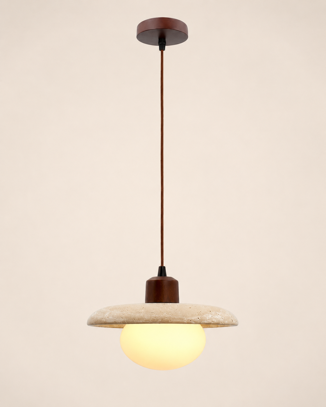 Sara | Travertine Disc Pendant Light