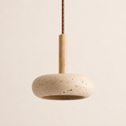 Lune | Travertine Ring Pendant Light