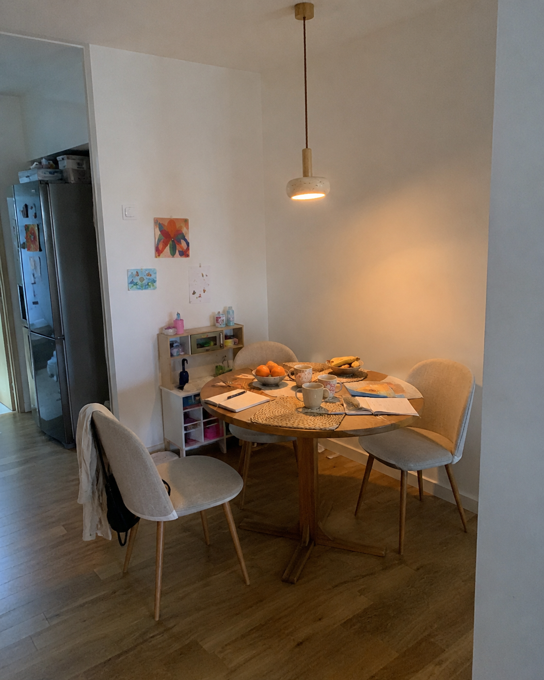 Lune | Travertine Ring Pendant Light