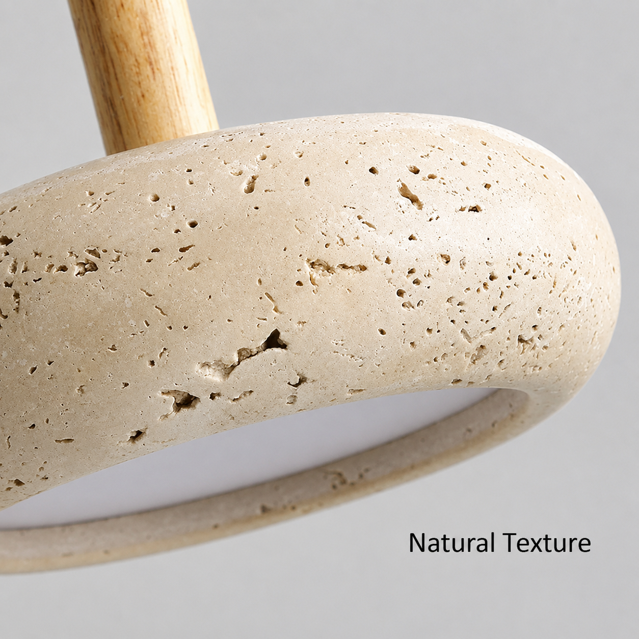 Lune | Travertine Ring Pendant Light