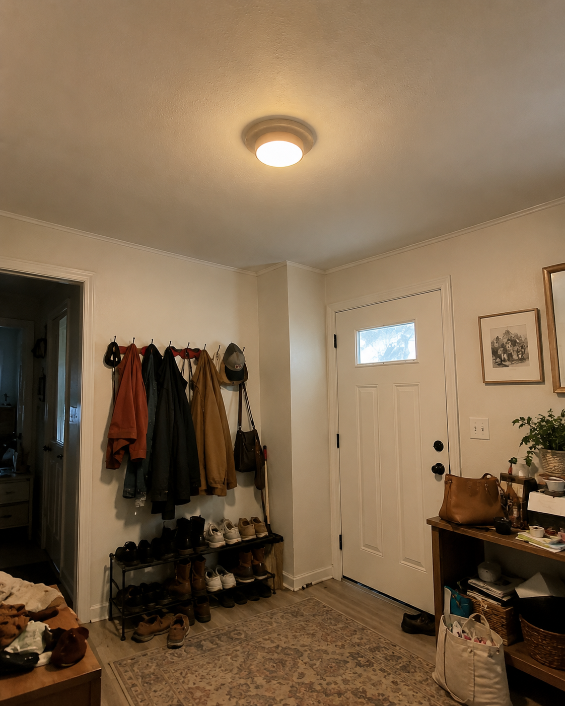 Elara | Travertine Wood Stone Ceiling Light