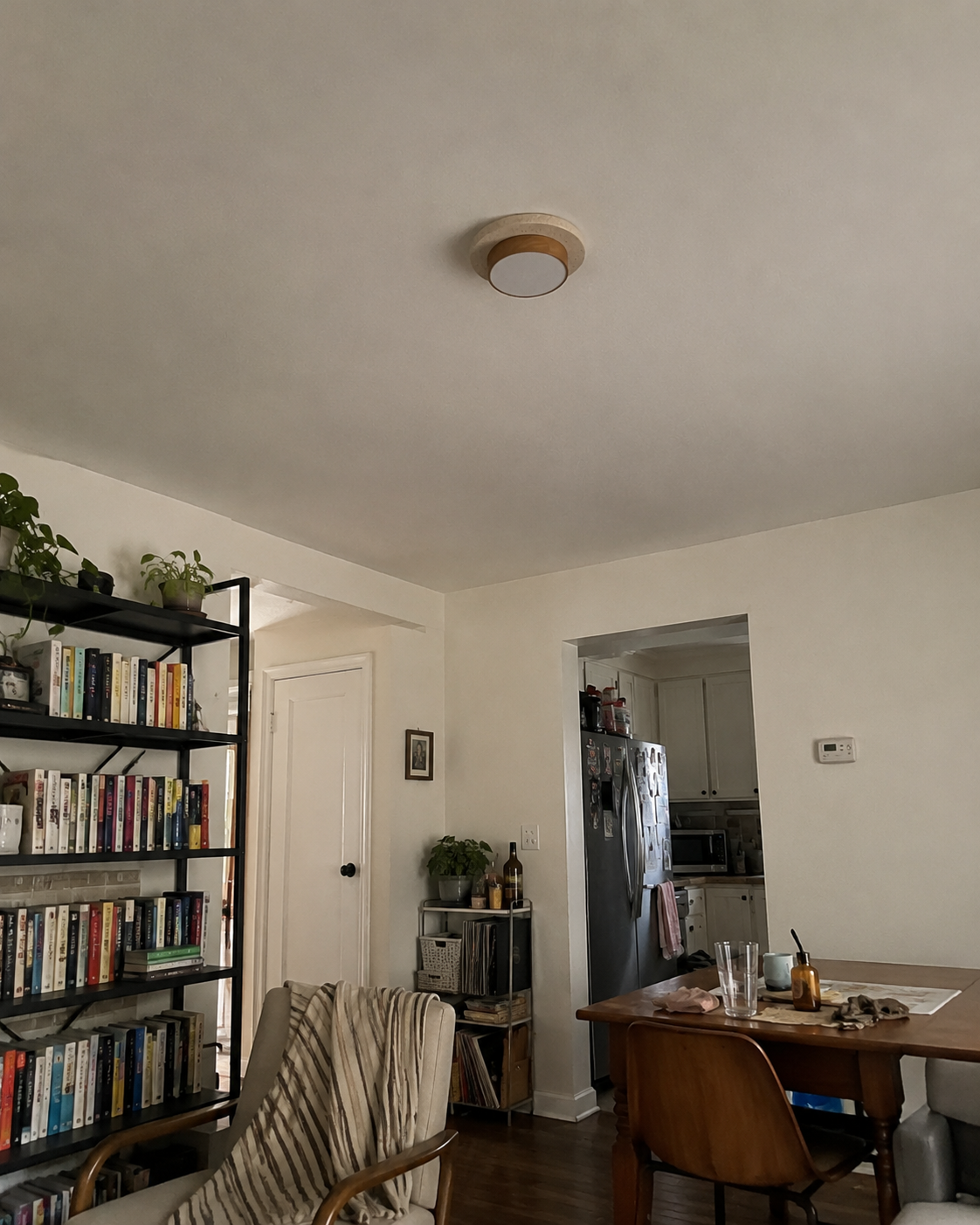 Elara | Travertine Wood Stone Ceiling Light