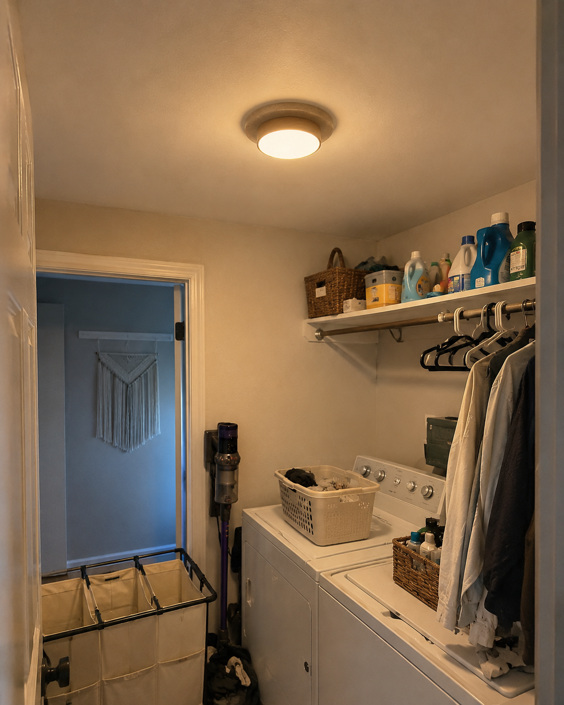 Elara | Travertine Wood Stone Ceiling Light