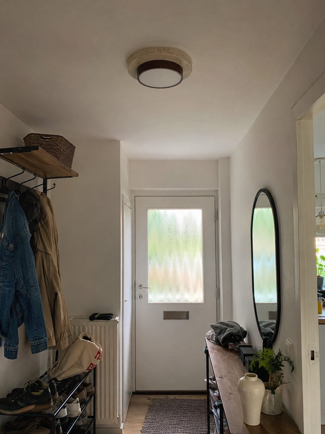 Elara | Travertine Wood Stone Ceiling Light