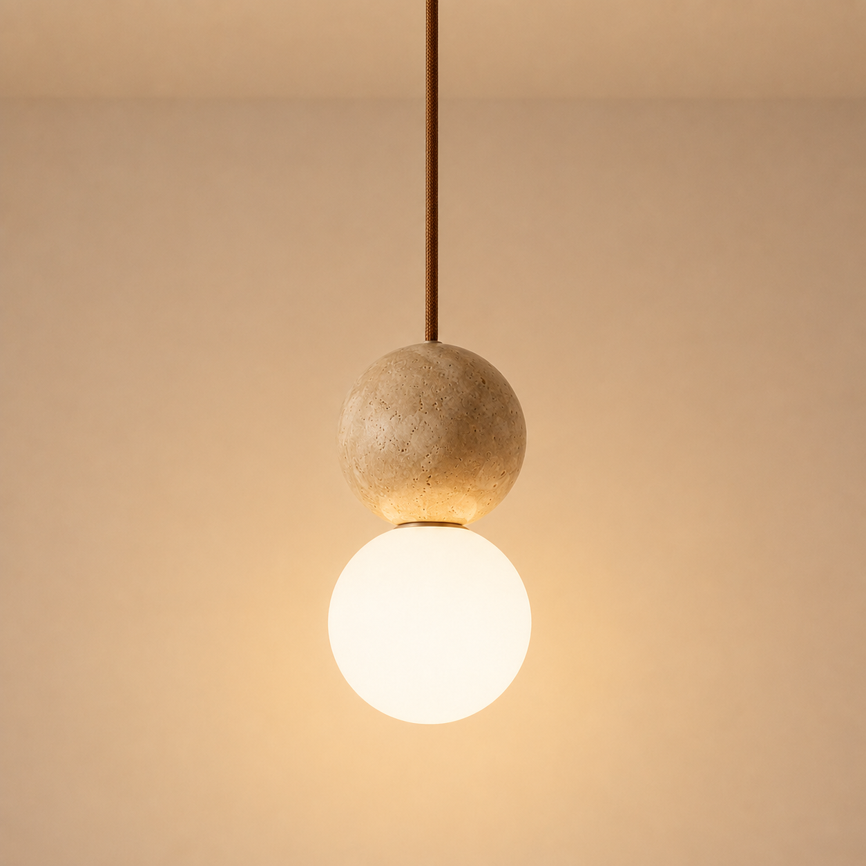 Callum | Travertine Globe Pendant