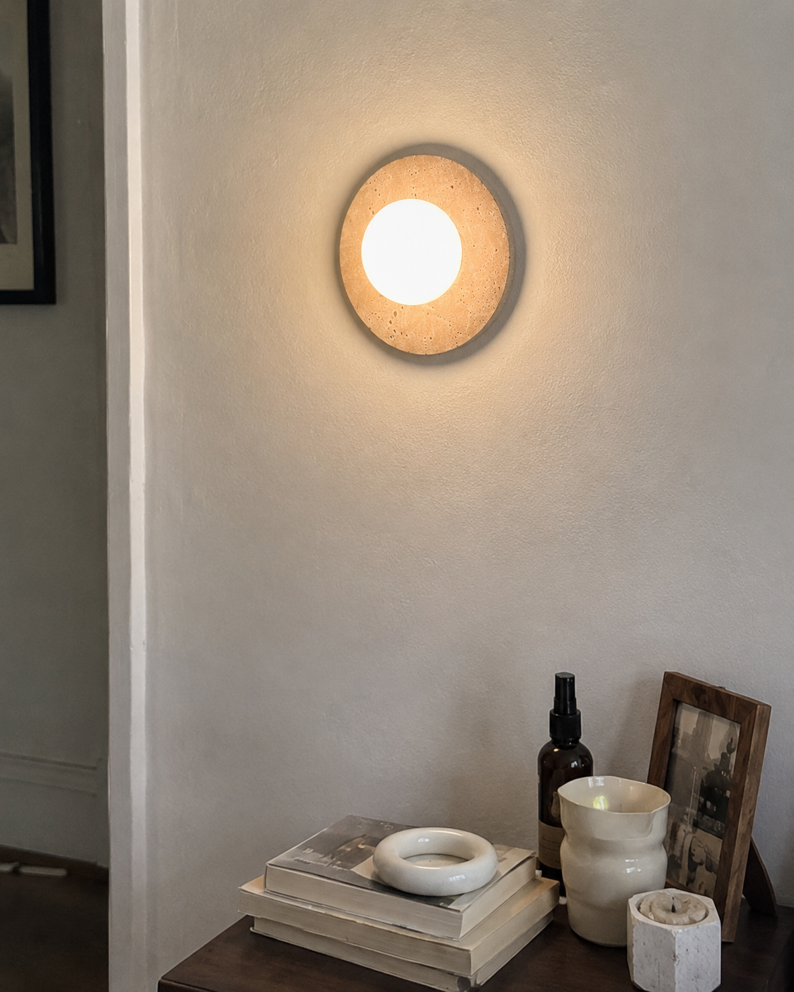 Nimbus | Travertine Wall Sconce