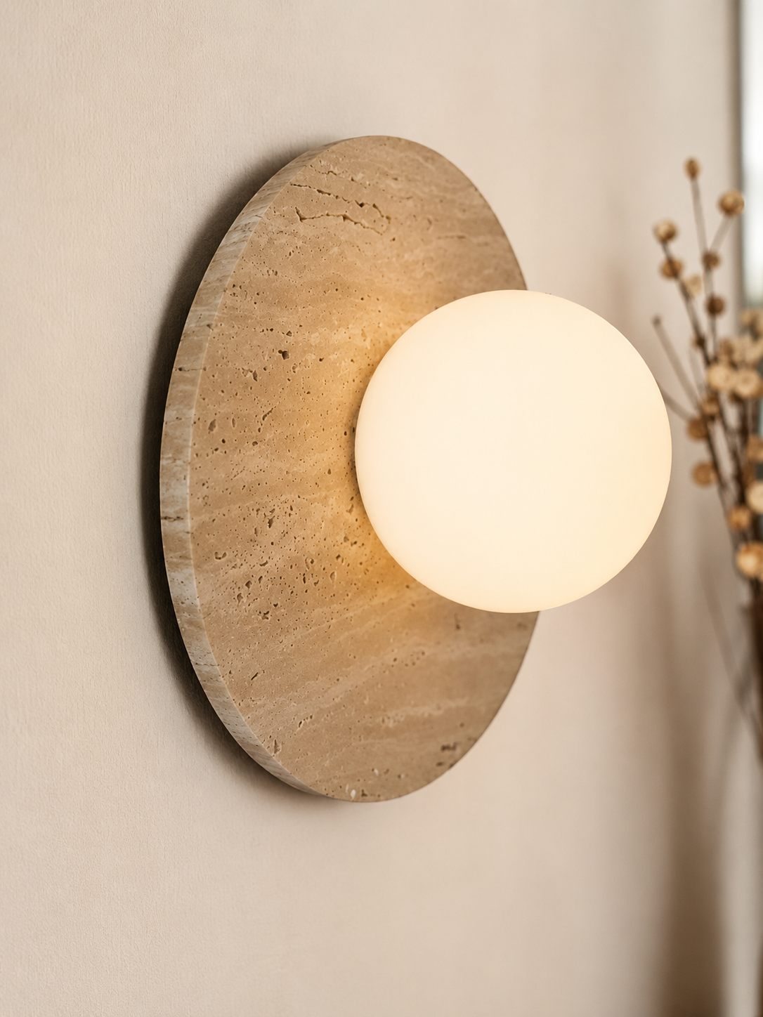 Nimbus | Travertine Wall Sconce