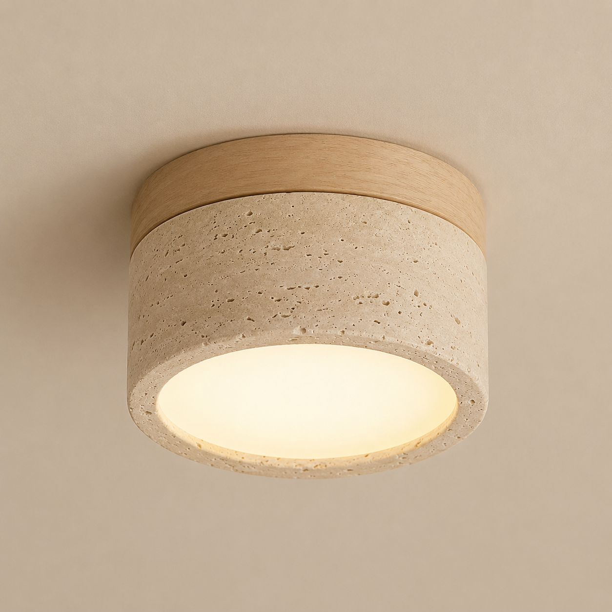 Ember | Travertine Flush Mount Ceiling Light