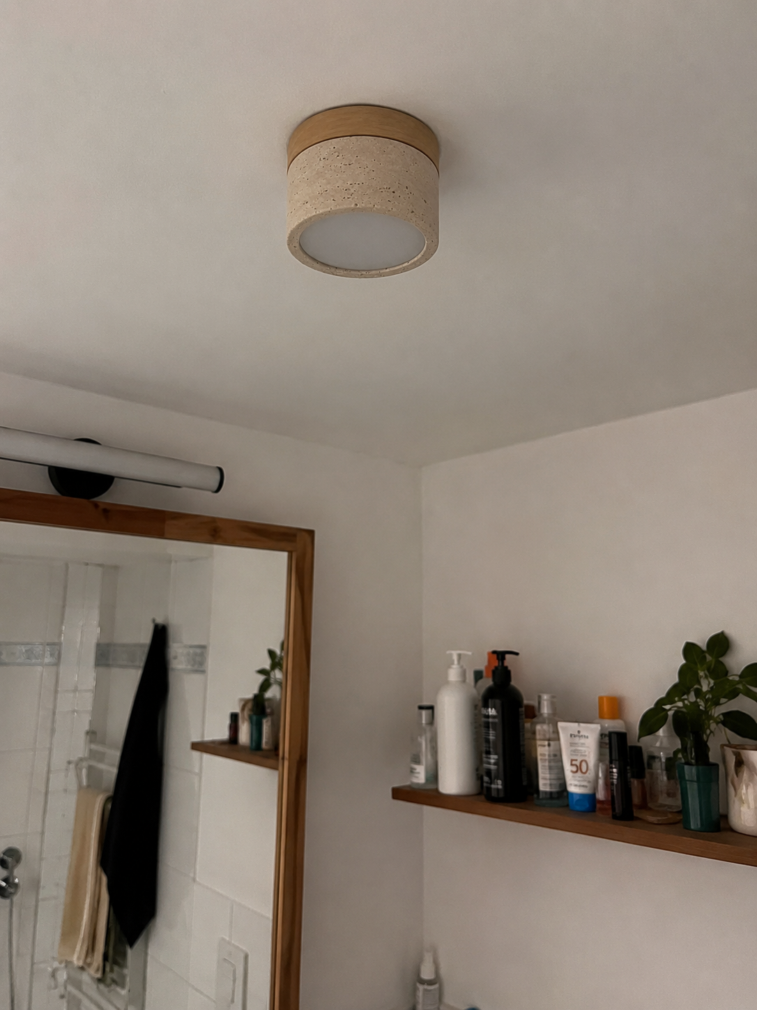 Ember | Travertine Flush Mount Ceiling Light