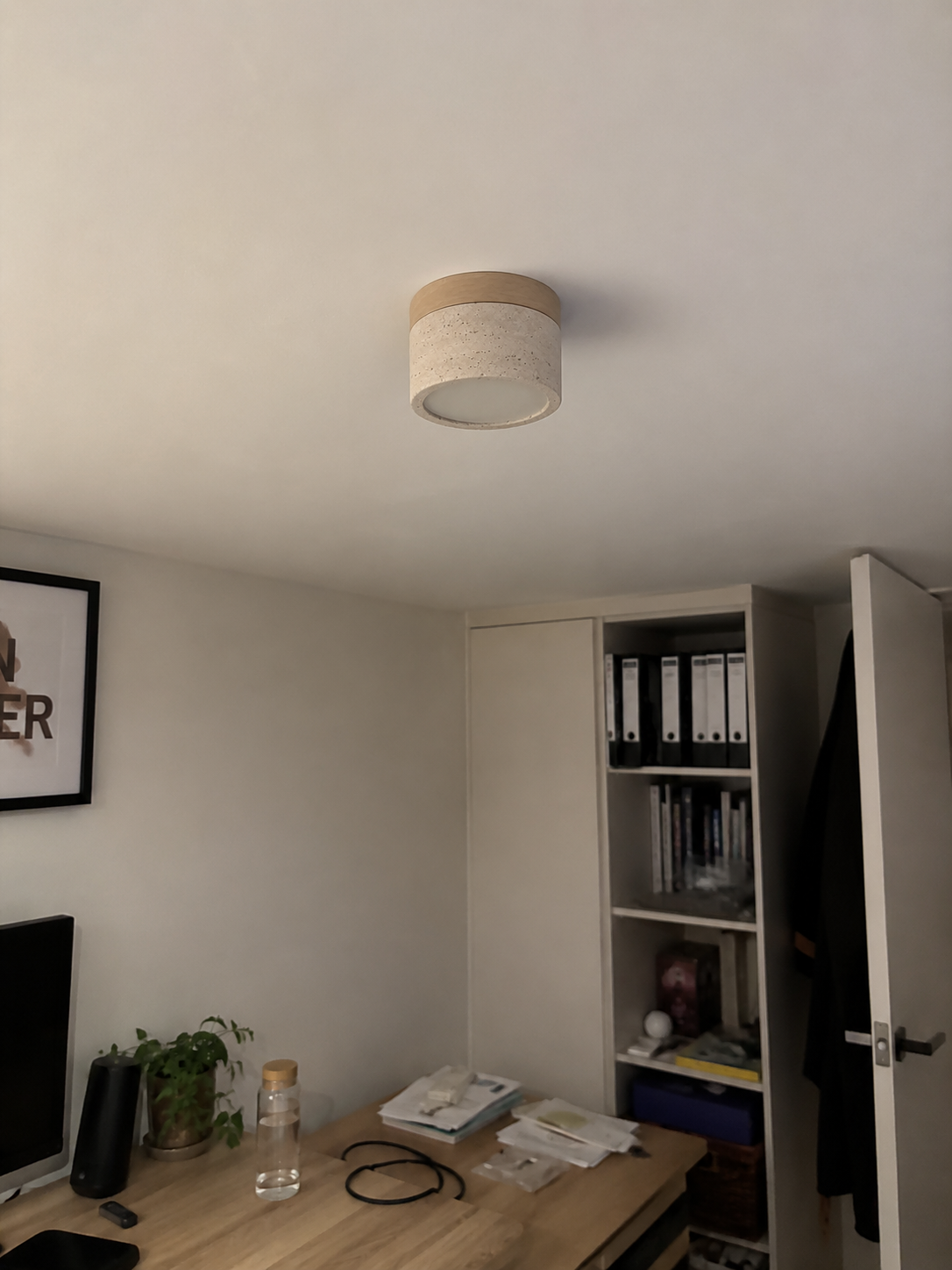 Ember | Travertine Flush Mount Ceiling Light