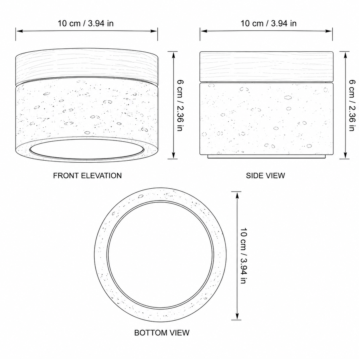 Ember | Travertine Flush Mount Ceiling Light