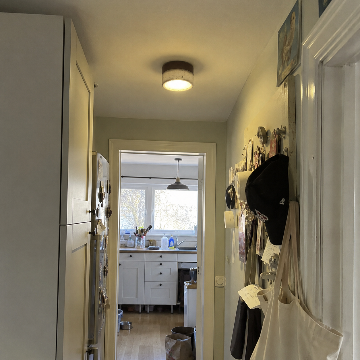 Ember | Travertine Flush Mount Ceiling Light