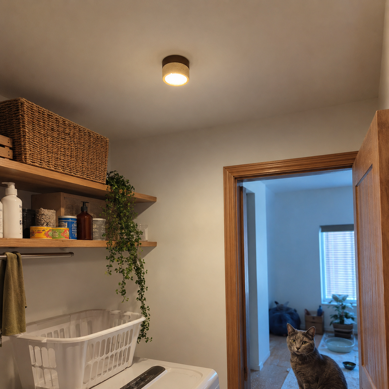 Ember | Travertine Flush Mount Ceiling Light