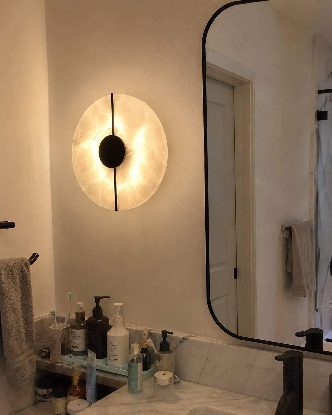 Eclipse | Round Marble Wall Sconce