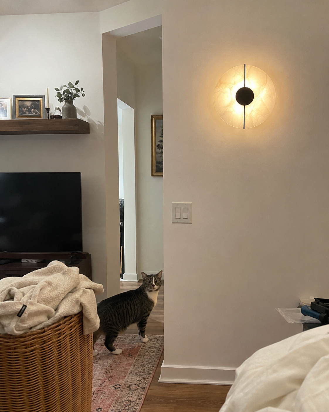 Eclipse | Round Marble Wall Sconce