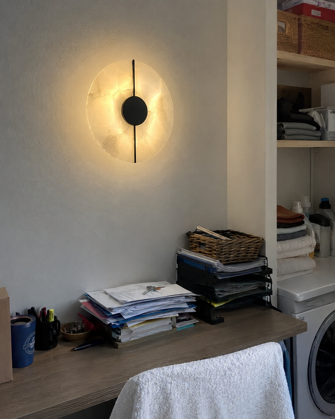 Eclipse | Round Marble Wall Sconce