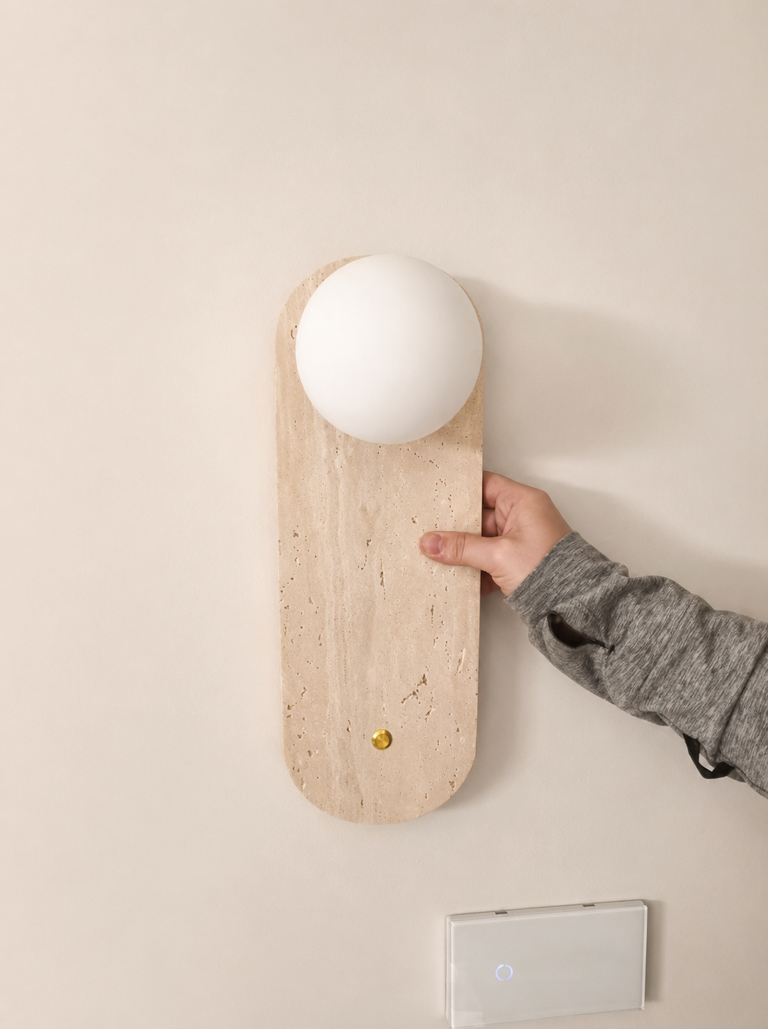 Tama | Yellow Travertine Wall Sconce